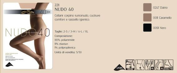 - 221OM COLLANT DONNA LYCRA NUDO 40